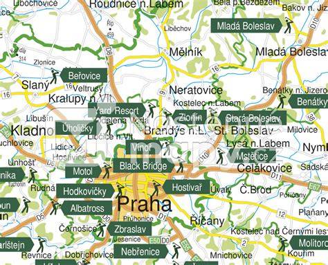mapa pražských hřišť Hanspaulské ligy